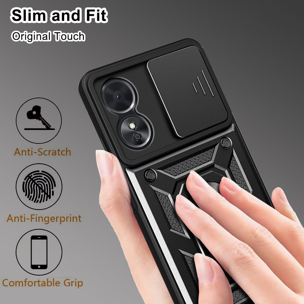 Husa de protectie Techsuit CamShield Series compatibila cu Oppo A17, acoperire spate, negru