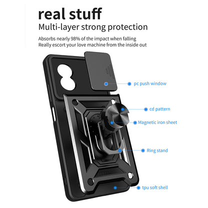 Husa de protectie Techsuit CamShield Series compatibila cu Oppo A58 5G, acoperire spate, negru