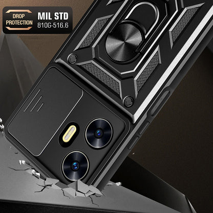 Husa de protectie Techsuit CamShield Series compatibila cu Realme C55, acoperire spate, negru