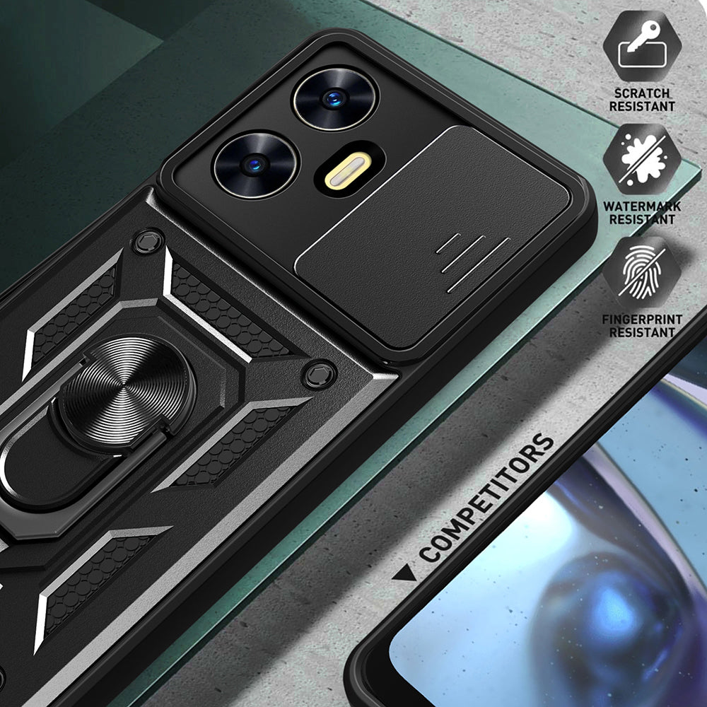 Husa de protectie Techsuit CamShield Series compatibila cu Realme C55, acoperire spate, negru