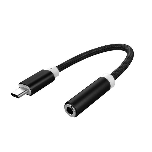 Adaptor Audio Metal Tip C - Jack 3.5mm (Negru)