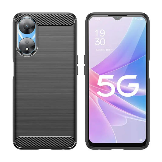 Husa de protectie Techsuit Carbon Siliconecompatibila cu Oppo A78 5G , acoperire spate, negru