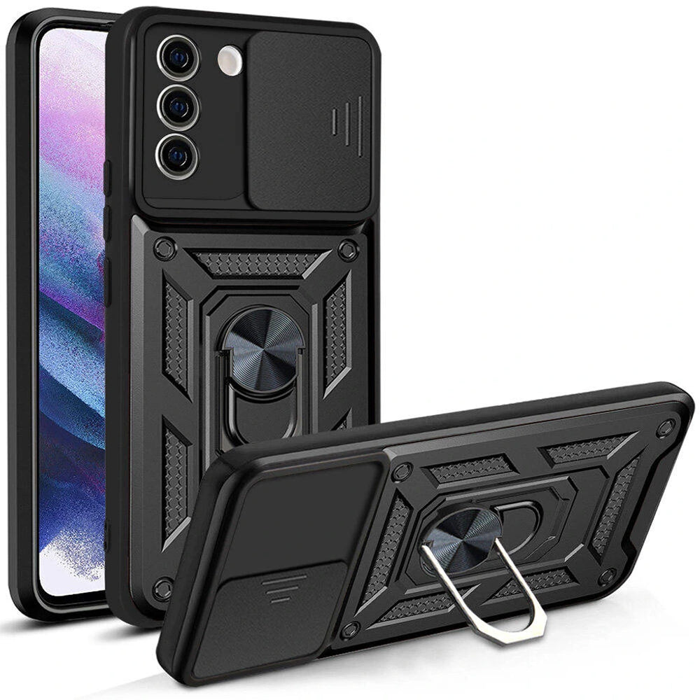Husa de protectie Techsuit CamShield Series compatibila cu Samsung Galaxy S21 FE 5G, acoperire spate, negru