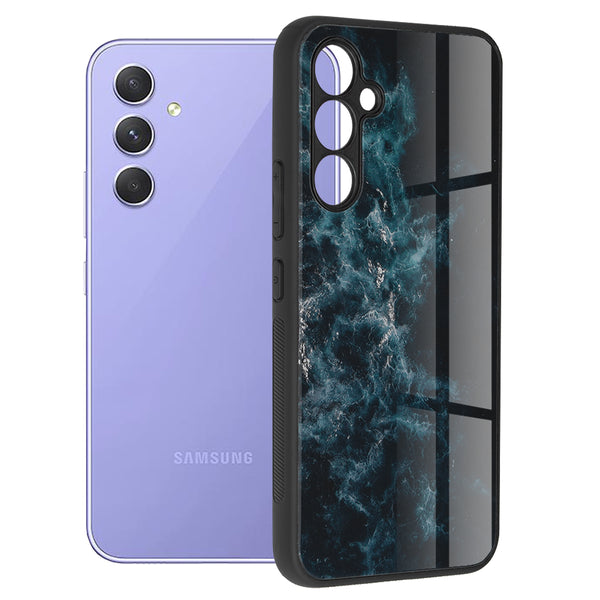 Husa de protectie Techsuit Glaze Series compatibila cu Samsung Galaxy A54, acoperire spate, Blue Nebula