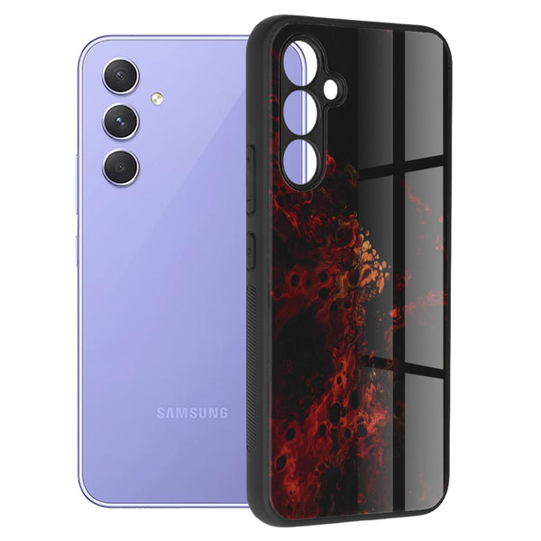 Husa de protectie Techsuit Glaze Series compatibila cu Samsung Galaxy A54, acoperire spate, Red Nebula