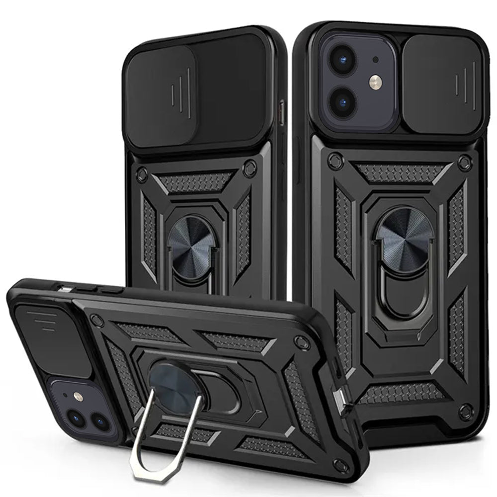 Husa de protectie Techsuit CamShield Series compatibila cu Apple iPhone 12, acoperire spate, negru