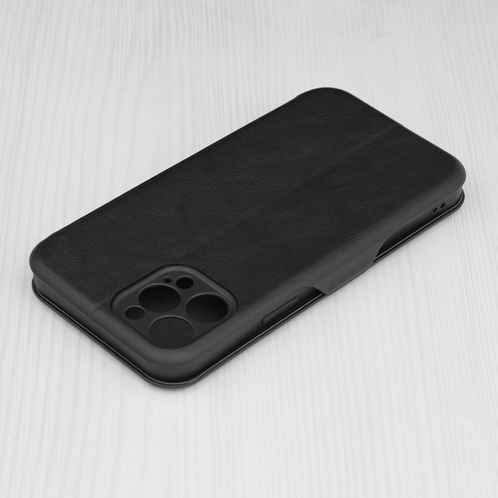 Husa de protectie Techsuit Safe Wallet Plus compatibila cu Apple iPhone 12 Pro Max, acoperire spate, negru