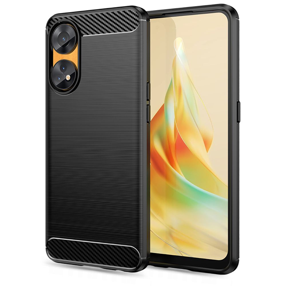 Husa de protectie Techsuit Carbon Siliconecompatibila cu Oppo Reno8 T , acoperire spate, negru