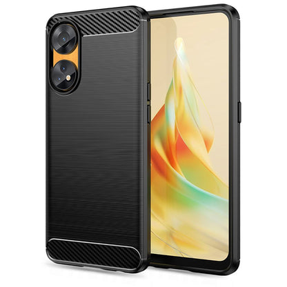 Husa de protectie Techsuit Carbon Siliconecompatibila cu Oppo Reno8 T , acoperire spate, negru