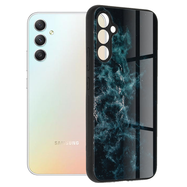 Husa de protectie Techsuit Glaze Series compatibila cu Samsung Galaxy A34 5G, acoperire spate, Blue Nebula