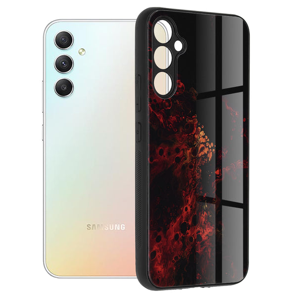 Husa de protectie Techsuit Glaze Series compatibila cu Samsung Galaxy A34 5G, acoperire spate, Red Nebula