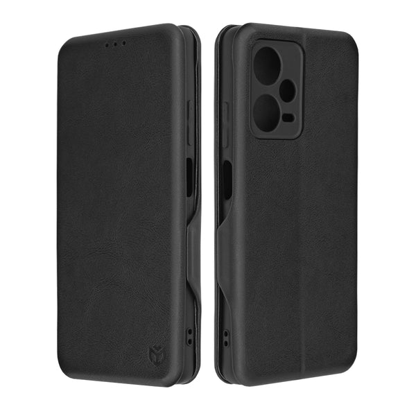 Husa de protectie Techsuit Safe Wallet Plus compatibila cu Xiaomi Redmi Note 12 Pro 5G, acoperire spate, negru