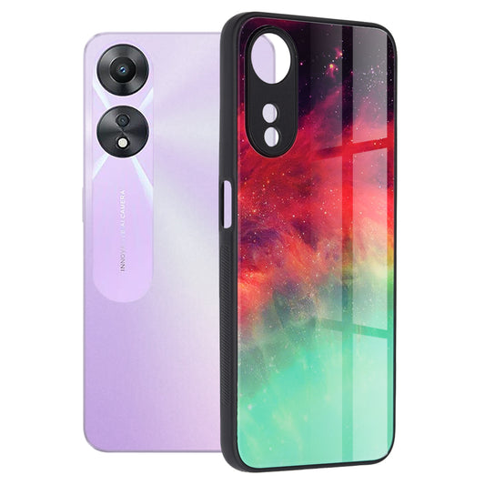 Husa de protectie Techsuit Glaze Series compatibila cu Oppo A78 5G, acoperire spate, Fiery Ocean