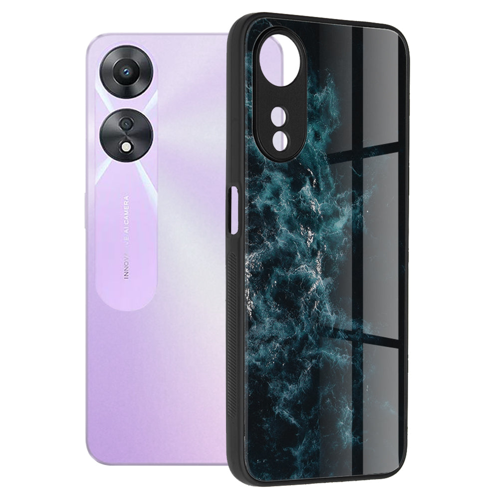 Husa de protectie Techsuit Glaze Series compatibila cu Oppo A58 5G, acoperire spate, Blue Nebula