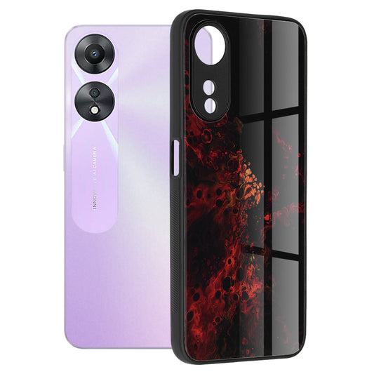 Husa de protectie Techsuit Glaze Series compatibila cu Oppo A58 5G, acoperire spate, Red Nebula