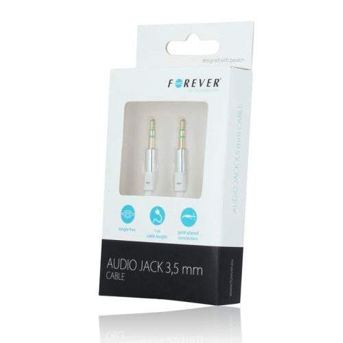 Cablu Audio AUX Jack 3.5mm - Jack 3.5mm (Alb) Forever