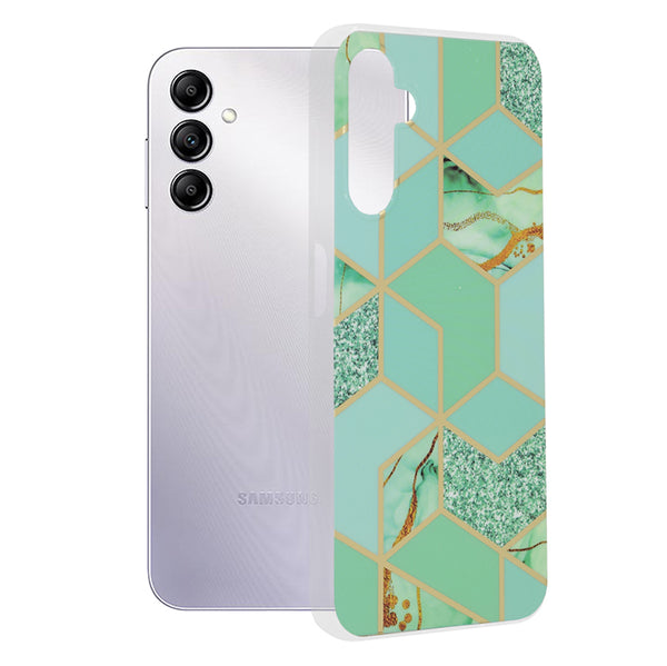 Husa de protectie Techsuit Marble Series compatibila cu Samsung Galaxy A14 5G, acoperire spate, Green Hex