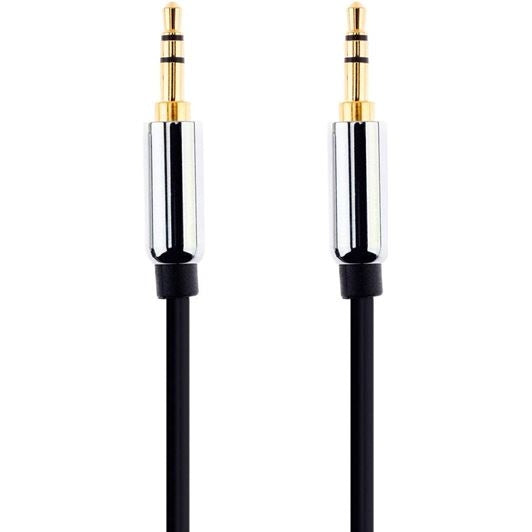 Cablu Plat Jack - Jack 3.5mm AUX (Negru) 3 Metri