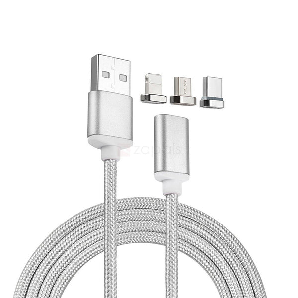 Cablu Magnetic 3in1 (MicroUSB, Lightning si Tip C) Fast Charging