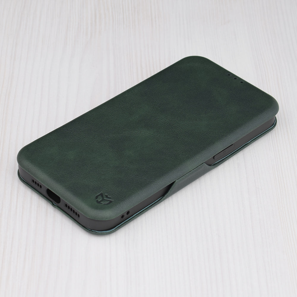 Husa de protectie Techsuit Safe Wallet Plus compatibila cu Apple iPhone 14 Pro Max, acoperire spate, verde