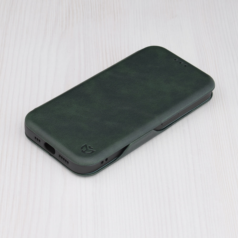 Husa de protectie Techsuit Safe Wallet Plus compatibila cu Apple iPhone 14 Pro, acoperire spate, verde
