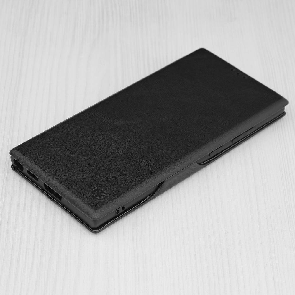 Husa de protectie Techsuit Safe Wallet Plus compatibila cu Samsung Galaxy S22 Ultra 5G, acoperire spate, negru