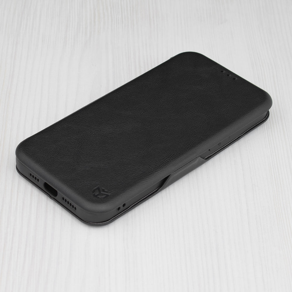 Husa de protectie Techsuit Safe Wallet Plus compatibila cu Apple iPhone 12 Pro Max, acoperire spate, negru