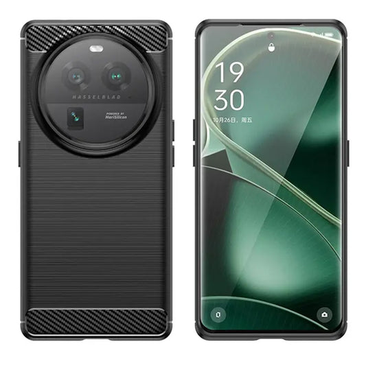 Husa de protectie Techsuit Carbon Siliconecompatibila cu Oppo Find X6 , acoperire spate, negru