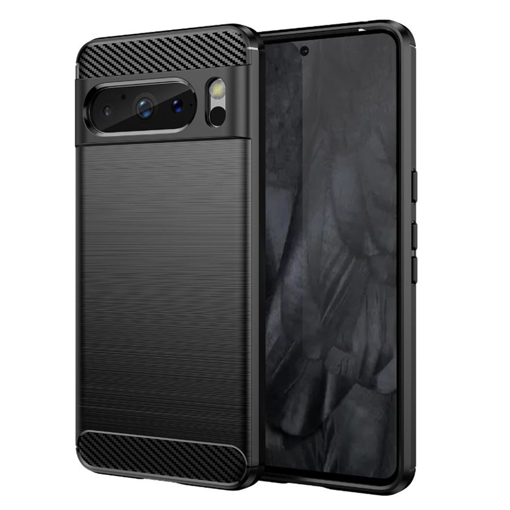 Husa de protectie Techsuit Carbon Siliconecompatibila cu Google Pixel 8 Pro, acoperire spate, negru