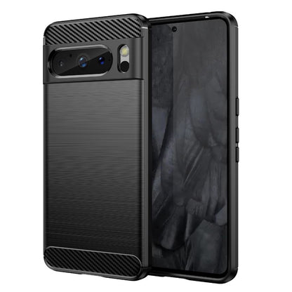 Husa de protectie Techsuit Carbon Siliconecompatibila cu Google Pixel 8 Pro, acoperire spate, negru