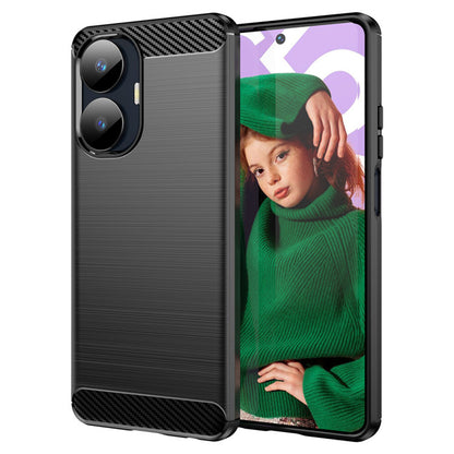 Husa de protectie Techsuit Carbon Siliconecompatibila cu Realme C55 , acoperire spate, negru