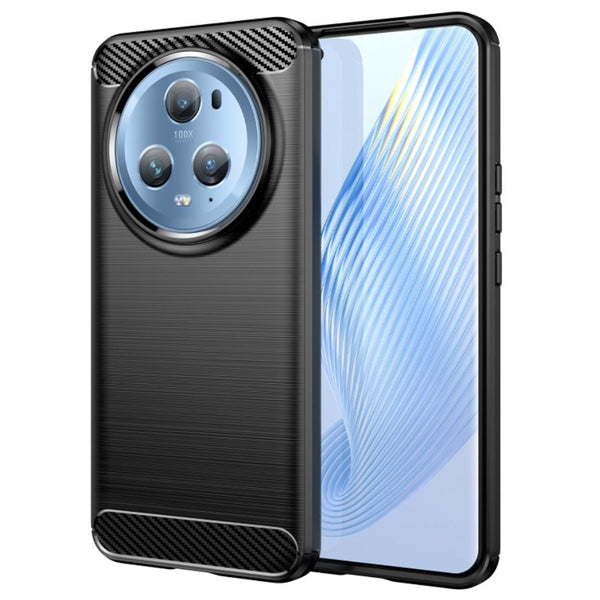 Husa de protectie Techsuit Carbon Siliconecompatibila cu Honor Magic5 Pro, acoperire spate, negru