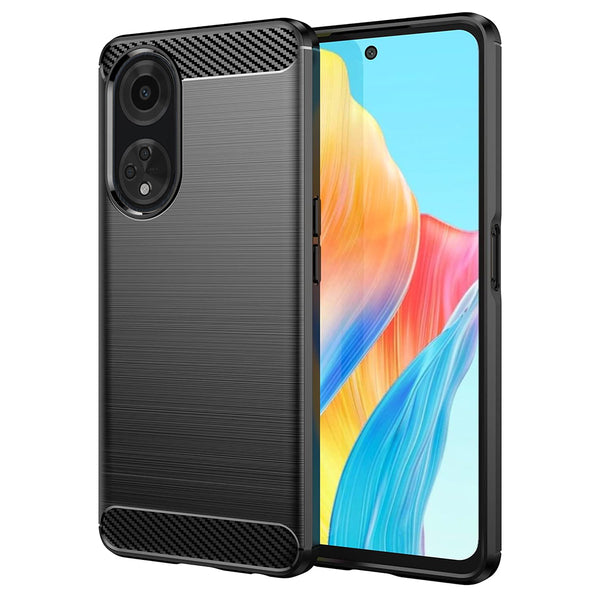 Husa de protectie Techsuit Carbon Siliconecompatibila cu Oppo A98 5G , acoperire spate, negru