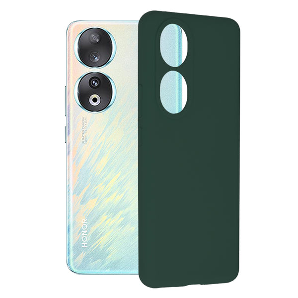 Husa de protectie Techsuit Soft Edge Silicone compatibila cu Honor 90, acoperire spate, verde inchis