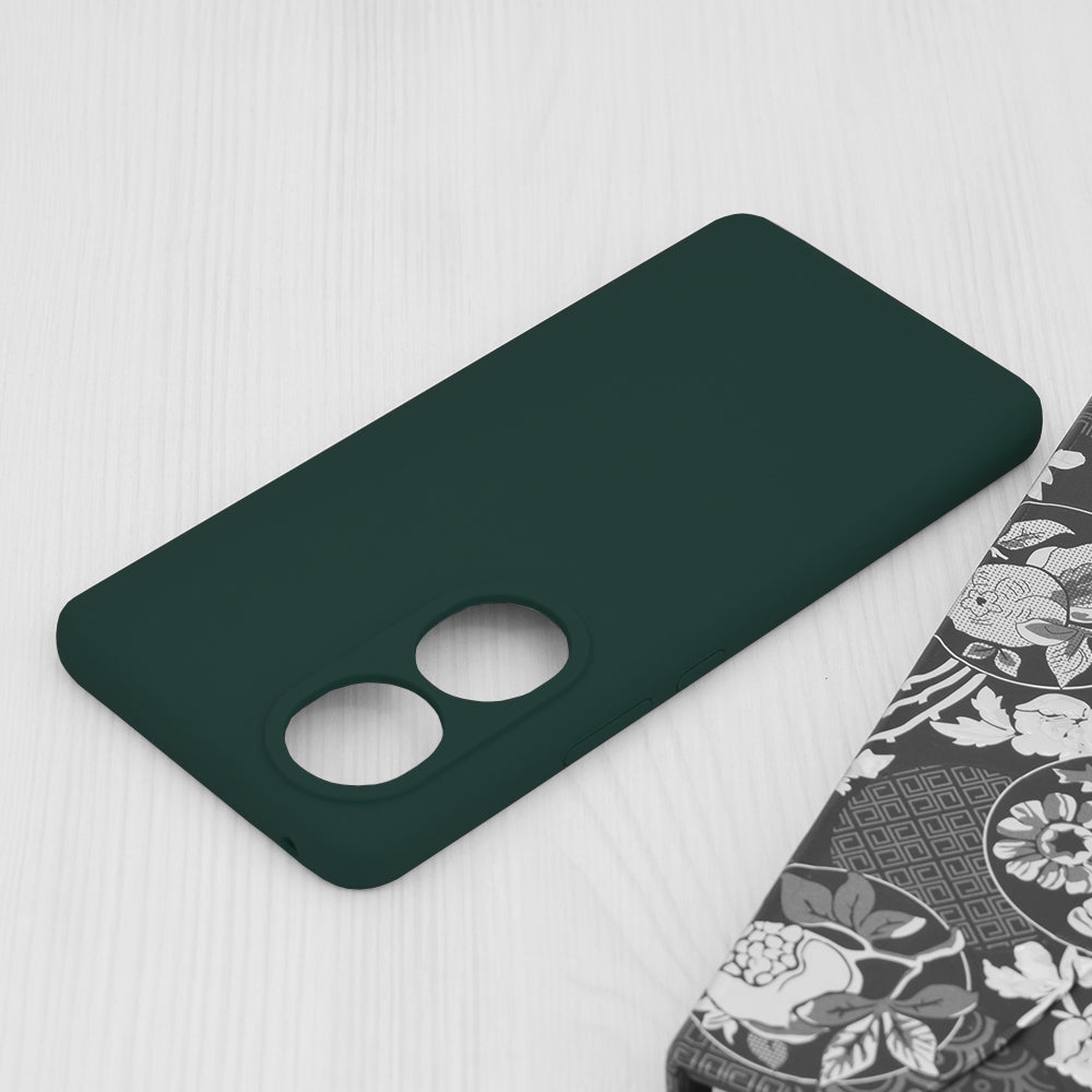 Husa de protectie Techsuit Soft Edge Silicone compatibila cu Honor 90, acoperire spate, verde inchis