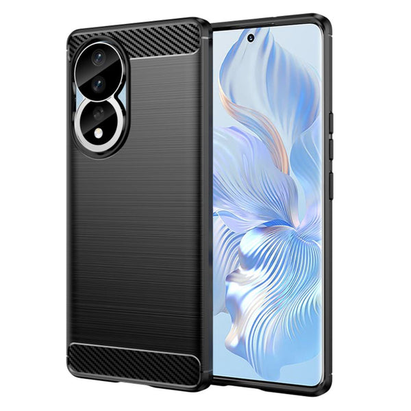 Husa de protectie Techsuit Carbon Siliconecompatibila cu Honor 90, acoperire spate, negru