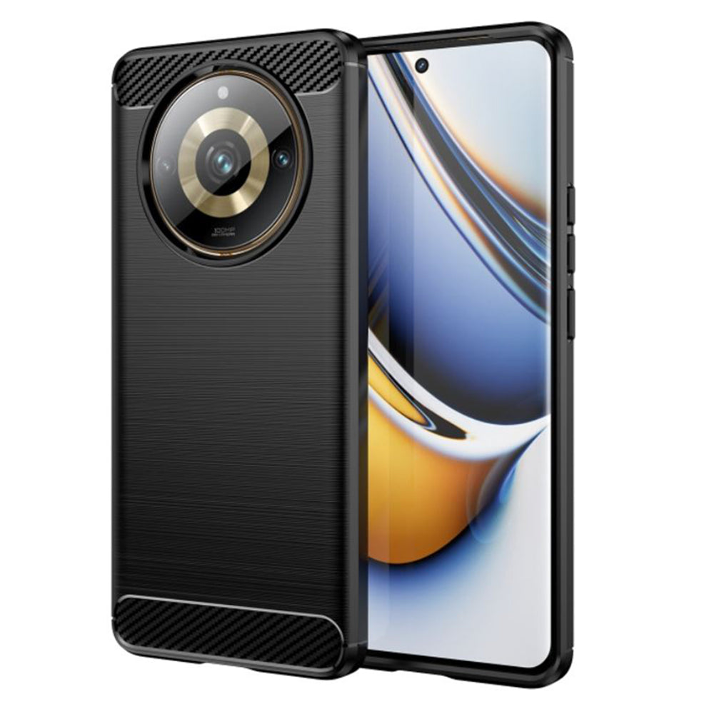 Husa de protectie Techsuit Carbon Siliconecompatibila cu Realme 11 Pro , acoperire spate, negru