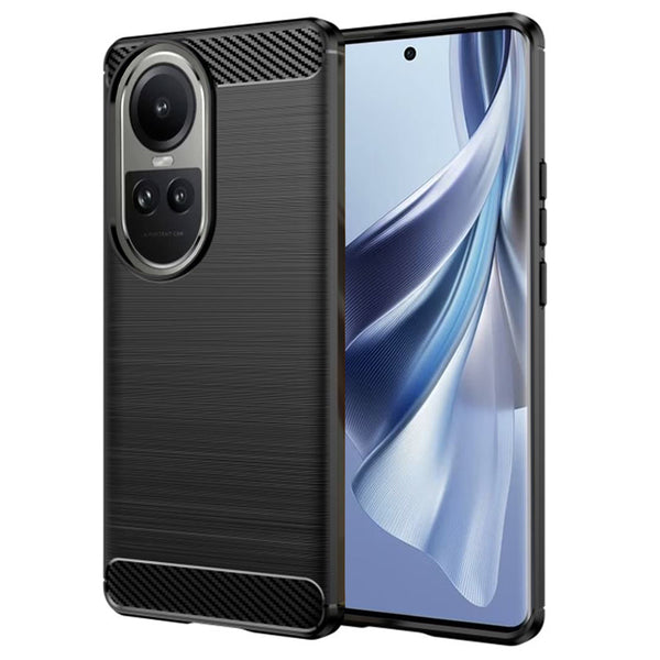 Husa de protectie Techsuit Carbon Siliconecompatibila cu Oppo Reno10, acoperire spate, negru