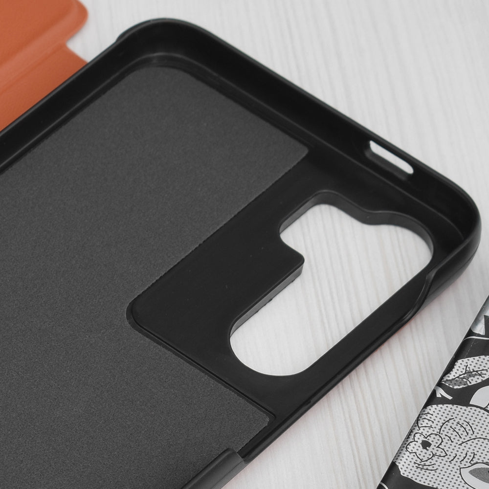 Husa de protectie Techsuit eFold Series compatibila cu Samsung Galaxy S23 FE, acoperire spate, oranj