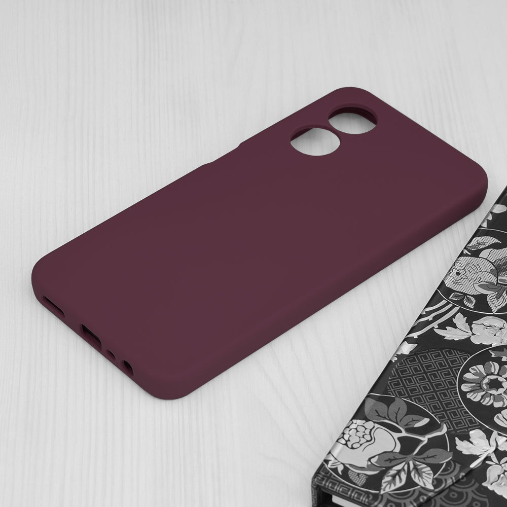 Husa de protectie Techsuit Soft Edge Silicone compatibila cu Oppo A17, acoperire spate, visiniu