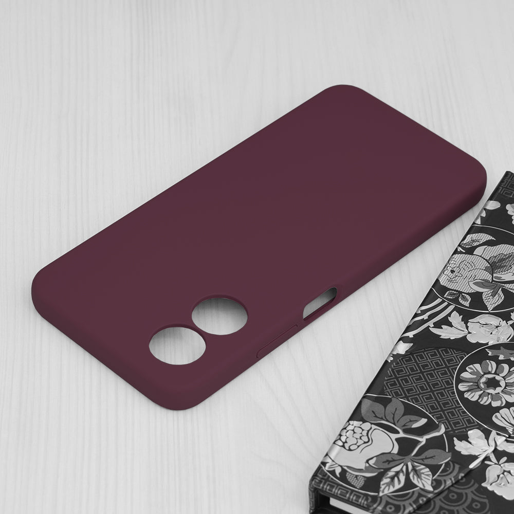 Husa de protectie Techsuit Soft Edge Silicone compatibila cu Oppo A17, acoperire spate, visiniu