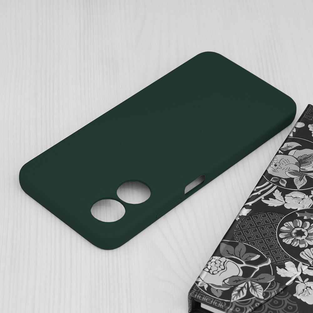 Husa de protectie Techsuit Soft Edge Silicone compatibila cu Oppo A17, acoperire spate, verde inchis