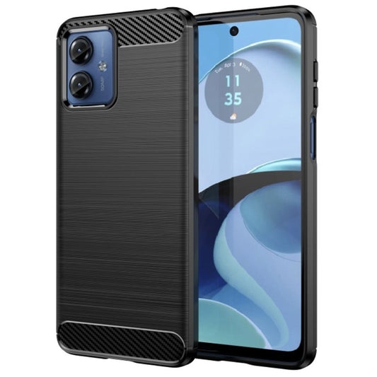 Husa de protectie Techsuit Carbon Siliconecompatibila cu Motorola Moto G14 , acoperire spate, negru