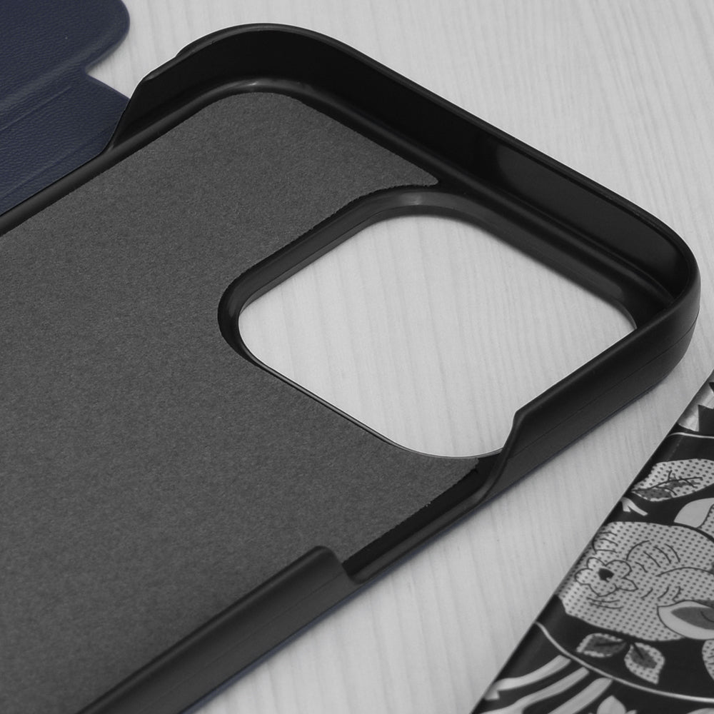 Husa de protectie Techsuit eFold Series compatibila cu Apple iPhone 15 Pro, acoperire spate, albastru
