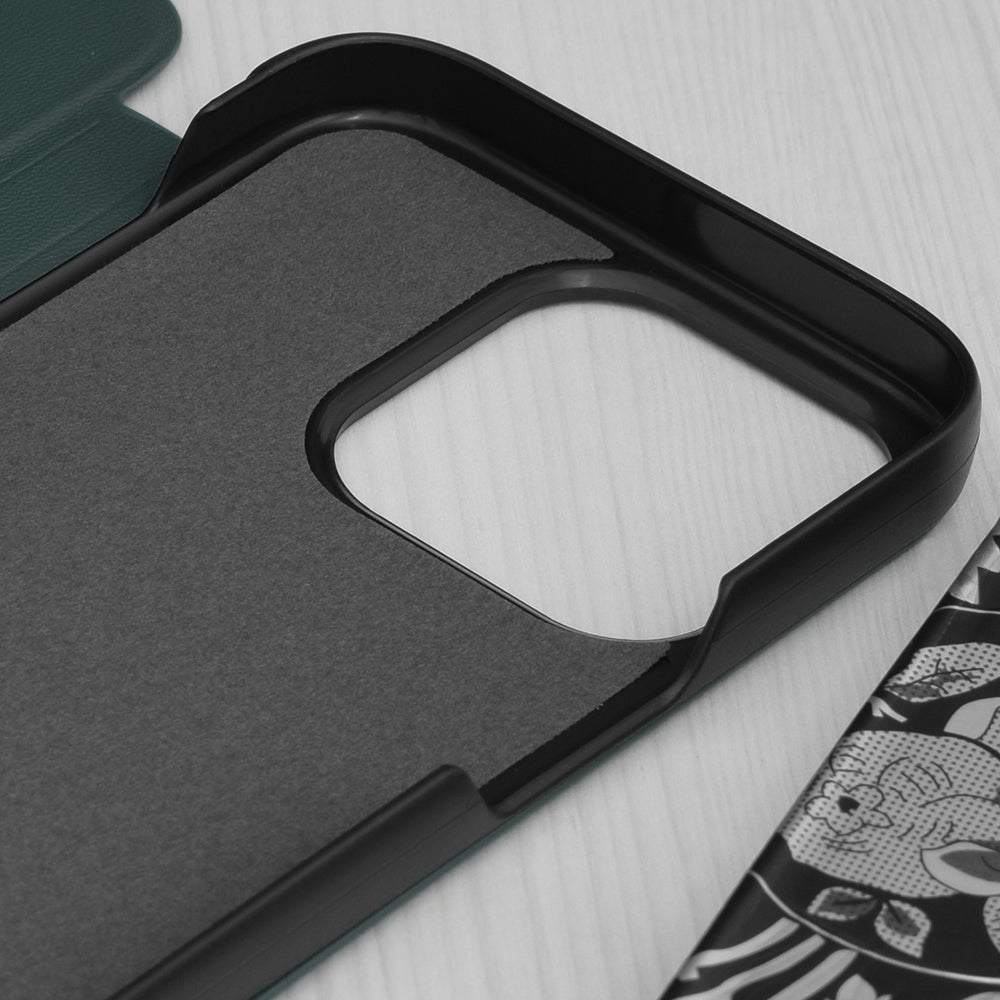 Husa de protectie Techsuit eFold Series compatibila cu Apple iPhone 15 Pro, acoperire spate, verde inchis