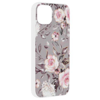 Husa de protectie Techsuit Marble Series compatibila cu Apple iPhone 15 Plus, acoperire spate, Bloom of Ruth, Gray