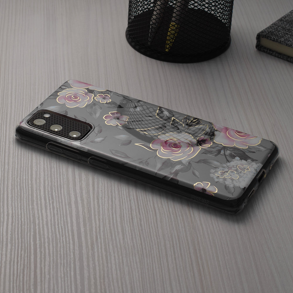 Husa de protectie Techsuit Marble Series compatibila cu Apple iPhone 15 Plus, acoperire spate, Bloom of Ruth, Gray