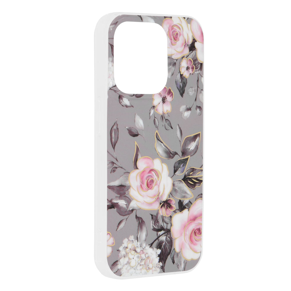 Husa de protectie Techsuit Marble Series compatibila cu Apple iPhone 15 Pro, acoperire spate, Bloom of Ruth, Gray