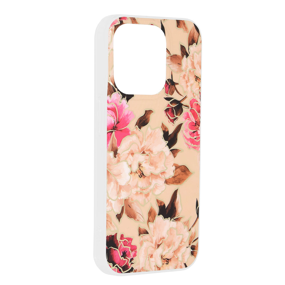 Husa de protectie Techsuit Marble Series compatibila cu Apple iPhone 15 Pro, acoperire spate, Mary, Berry Nude