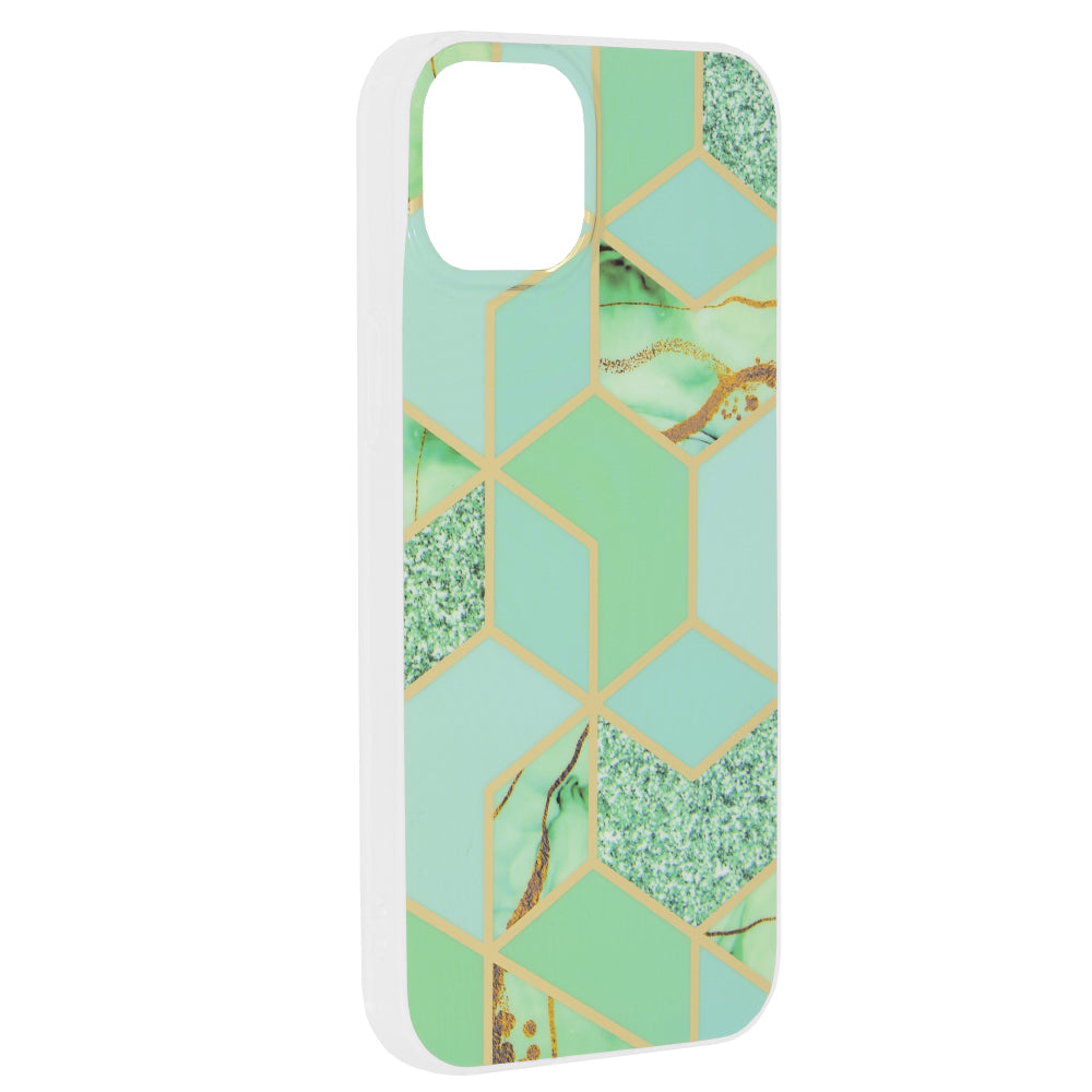 Husa de protectie Techsuit Marble Series compatibila cu Apple iPhone 15 Plus, acoperire spate, Green Hex